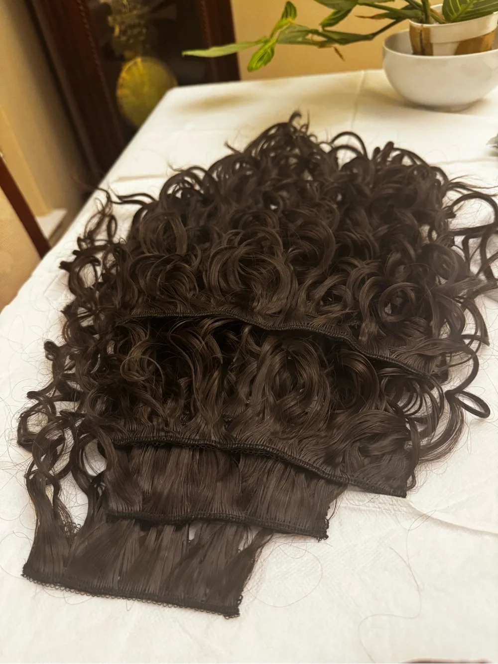 Natural Curly Clip-In Hair Extensions - Dark Brown